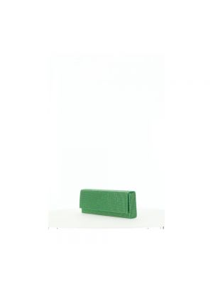 Satynowy portfel Amina Muaddi zielony