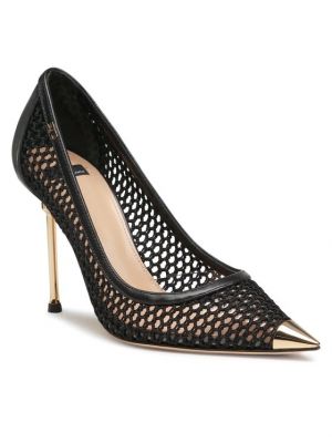 Полуотворени обувки с ток Elisabetta Franchi черно
