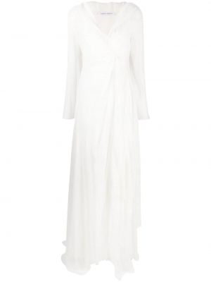 Sukienka koktajlowa z dekoltem w serek Alberta Ferretti biała