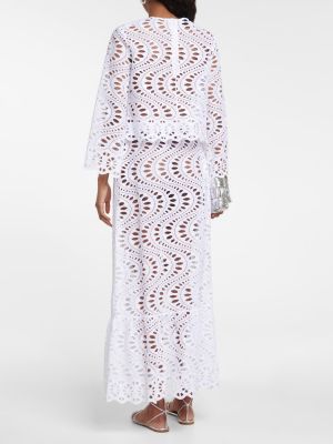Falda larga con bordado de algodón Giambattista Valli blanco