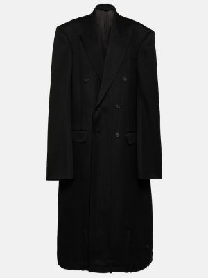Vlnený kabát Balenciaga čierna