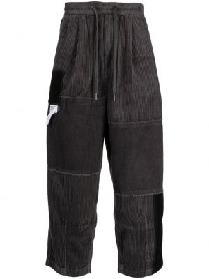 Pantalon en velours côtelé en coton large Musium Div. gris