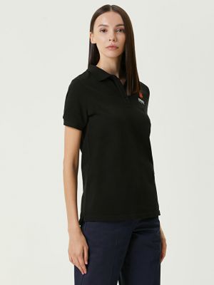 Черная футболка с воротником-поло и логотипом Kenzo