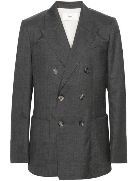 Blazer en laine Ami Paris gris