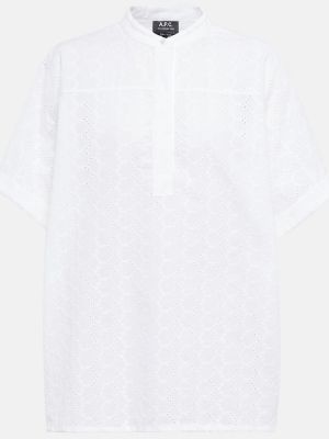 Bluză cu broderie din bumbac A.p.c. alb