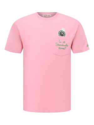Хлопковая футболка Mc2 Saint Barth розовая