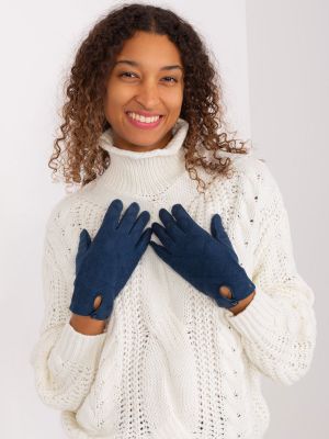 Mănuși cu imprimeu geometric Fashionhunters albastru