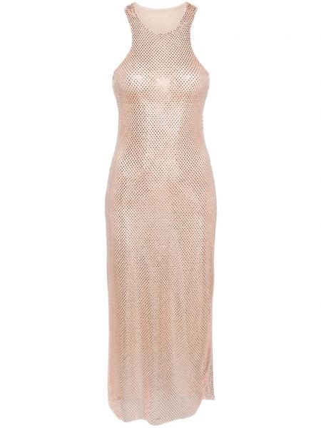 Ravna haljina s kristalima Philosophy Di Lorenzo Serafini ružičasta