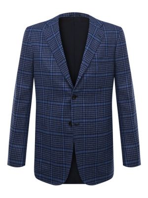 Кашемировый шелковый пиджак Kiton серый