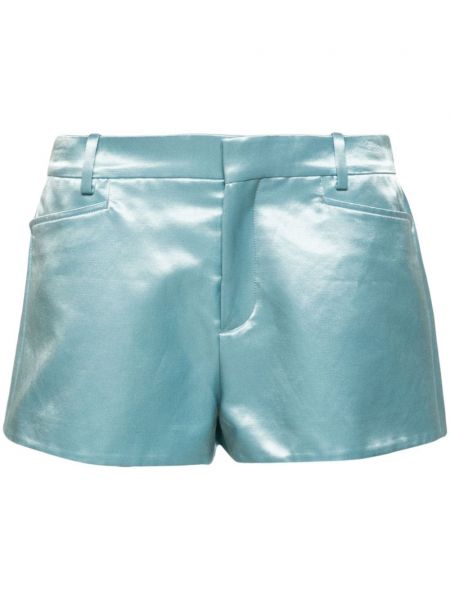 Satin lavtaljet shorts Tom Ford blå