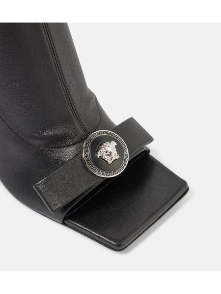 Kožne gumene čizme Versace crna