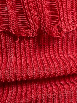Viseltes hatású midi ruha Acne Studios piros