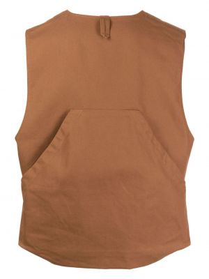 Gilet à col v Engineered Garments marron