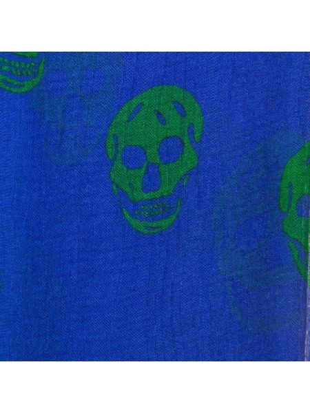 Bufanda de seda Alexander Mcqueen Pre-owned azul