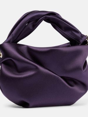 Saténová nákupná taška Jimmy Choo fialová