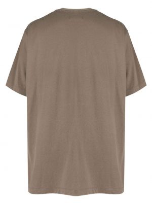 Bavlněné tričko s výšivkou Doublet hnědé