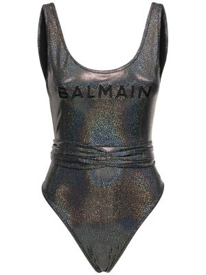Plavky s potiskem Balmain černé