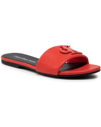 Sandály bez podpatku Calvin Klein Jeans červené