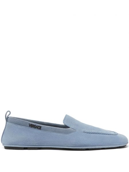 Pantofi loafer din piele de căprioară Versace albastru