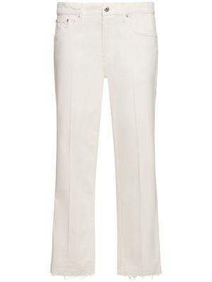 Puuvillased sirged teksapüksid Lanvin valge