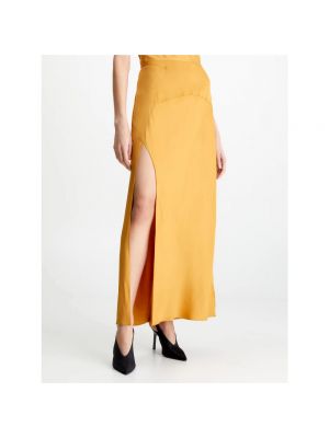Długa spódnica Calvin Klein żółta