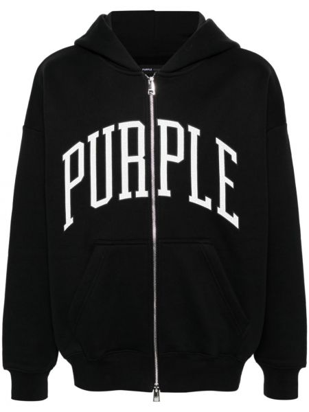 Felpa con la zip di cotone Purple Brand
