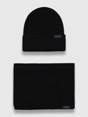 Kašmírový čepice Calvin Klein černý