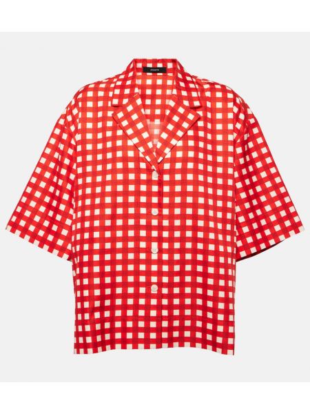 Bavlněná hedvábná košile Joseph červená