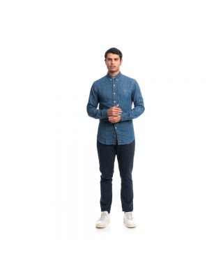 Camicia con bottoni slim fit di piuma Polo Ralph Lauren blu