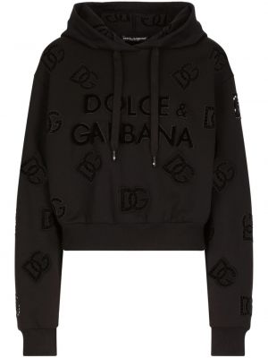 Bombažna jopa s kapuco Dolce & Gabbana črna