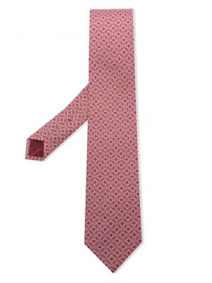 Krawat z nadrukiem Ferragamo czerwony