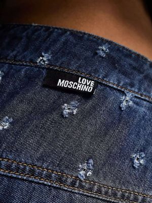 Рваная джинсовая юбка Love Moschino синяя