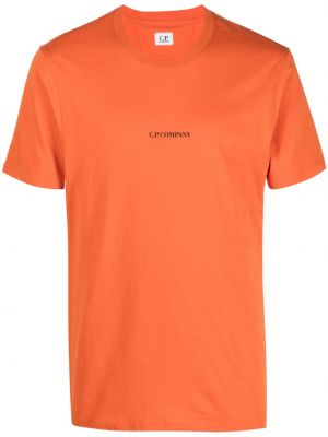 Βαμβακερή μπλούζα με σχέδιο C.p. Company πορτοκαλί