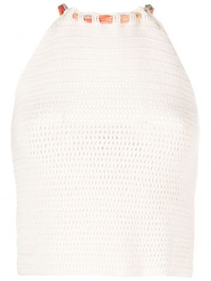 Плетен памучен топ Ba&sh бяло