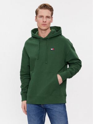 Laza szabású pulóver Tommy Jeans zöld