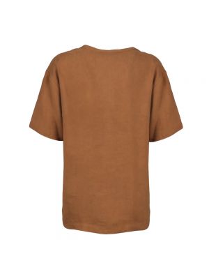 Camiseta de lino de seda Chloé marrón