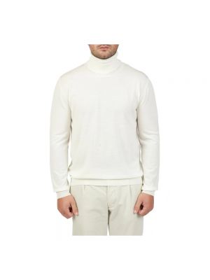 Jersey cuello alto de lana con cuello alto de tela jersey Valentino blanco