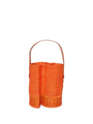 Τσάντα shopper από λυγαριά Sacai πορτοκαλί