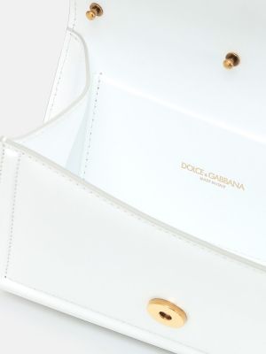 Bolsa de hombro de cuero de cuero Dolce&gabbana blanco