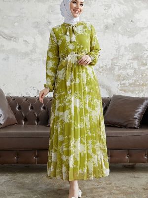 Sukienka szyfonowa plisowana Instyle zielona