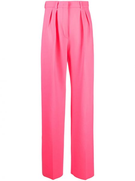 Pantaloni a vita alta di lana Sportmax rosa