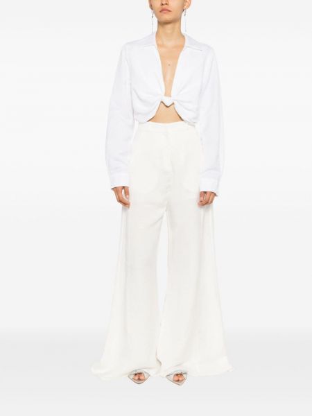 Pantalon en lin large Adriana Degreas blanc