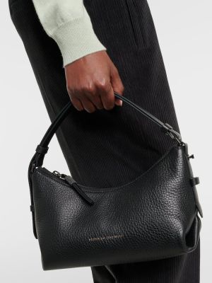 Δερμάτινη τσάντα ώμου Brunello Cucinelli μαύρο