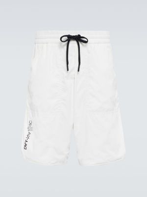 Pantaloni scurți din nailon Moncler Grenoble alb