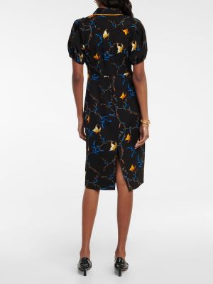 Midi šaty s potiskem Diane Von Furstenberg černé