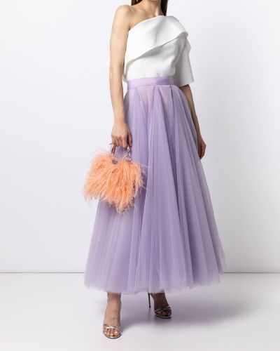 Falda midi de tul Huishan Zhang violeta