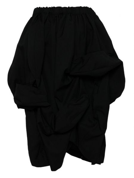 Asymetrické vlněné midi sukně Comme Des Garçons černé