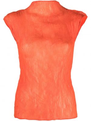 Блуза от шифон Issey Miyake оранжево