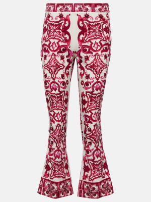Hlače ravnih nogavica s printom Dolce&gabbana ružičasta