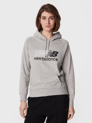 Laza szabású pulóver New Balance szürke